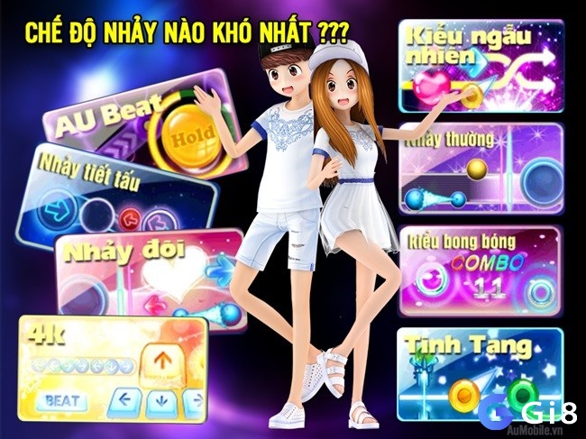 Au Mobile VTC cung cấp nhiều chế độ nhảy khác nhau để người chơi thỏa thích lựa chọn