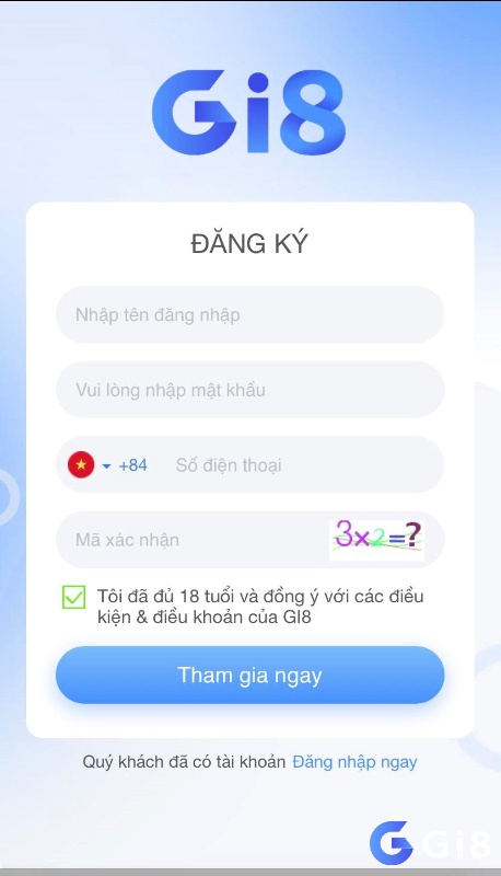 Đăng ký tài khoản Gi8 siêu đơn giản